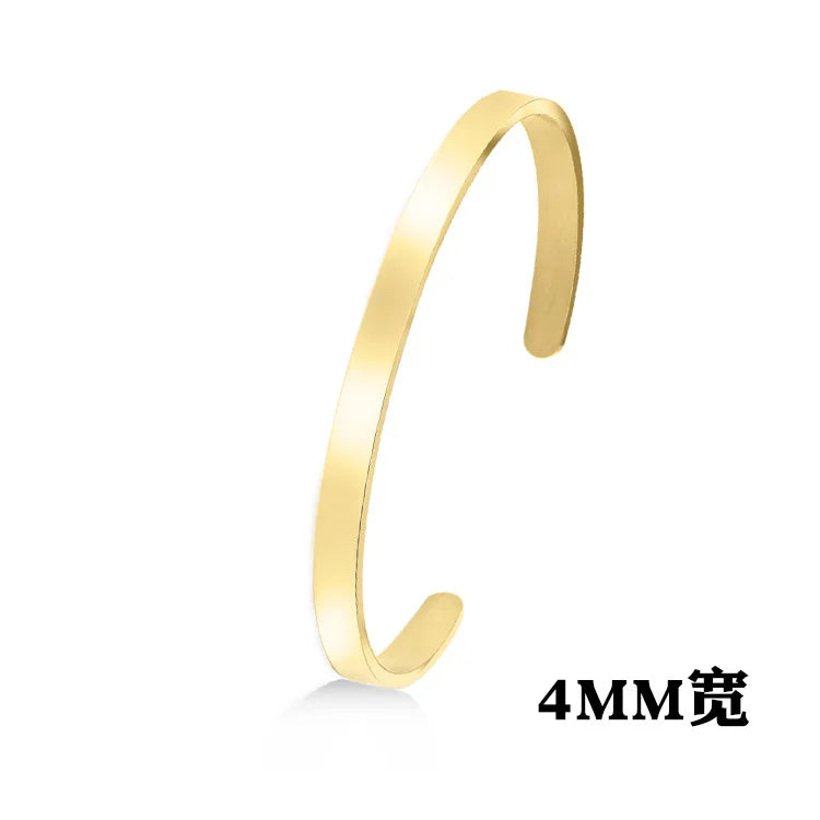 Adjustable Glossy Stainless Steel Bracelet