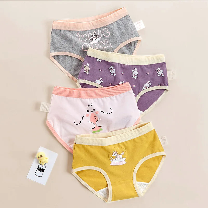 Girl's Cotton Underwear 4Pcs/lot