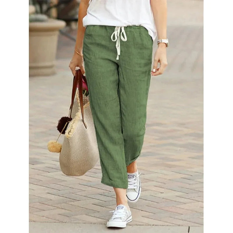 Women's Drawstring Elastic Waist Casual Pants