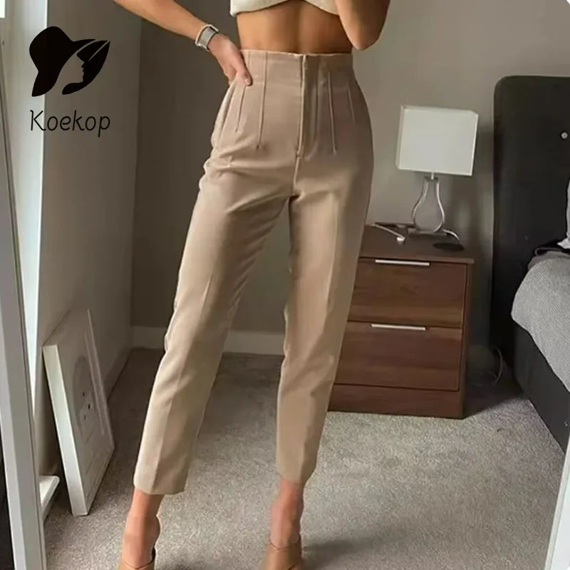 Women's Pencil Trousers High Waist