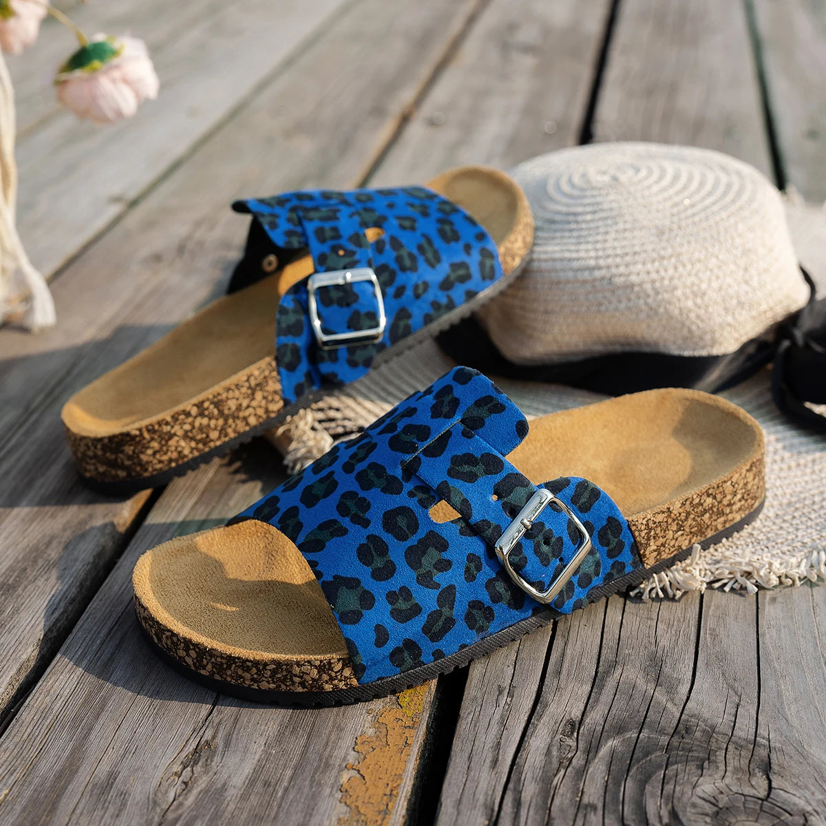 Women's Animal Print Adjustable Buckle Straps Sandal