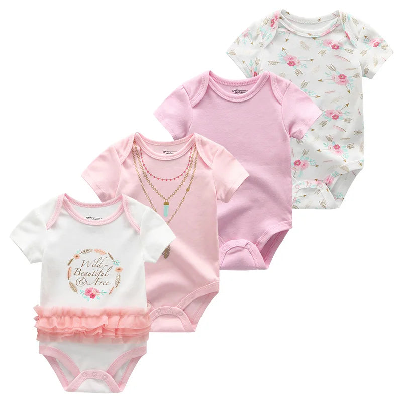 4Pieces Newborn Baby Boy, Baby Girl Outfits