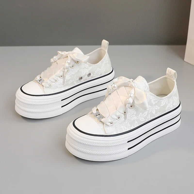 Womens Platform Canvas Shoes