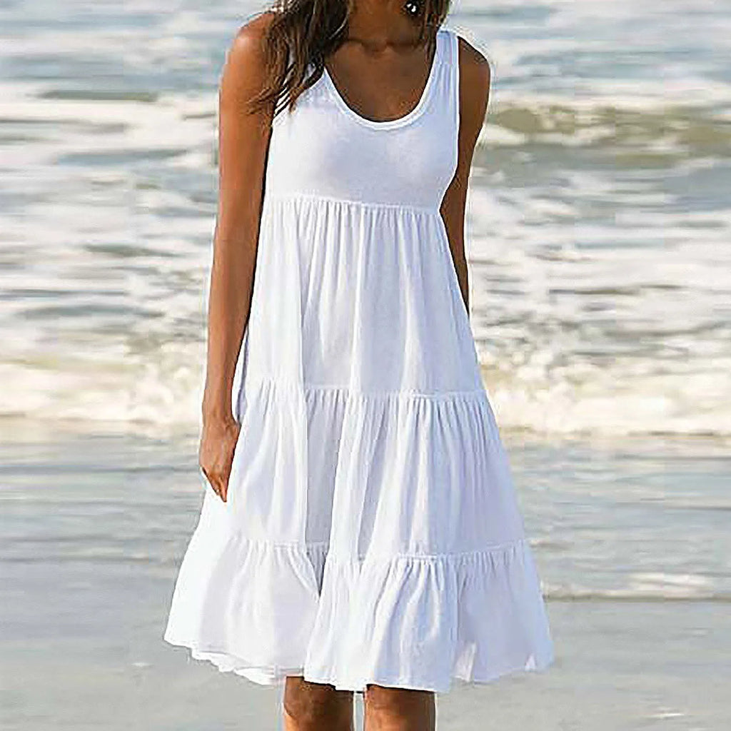 Women's Summer Pleated Midi Dress