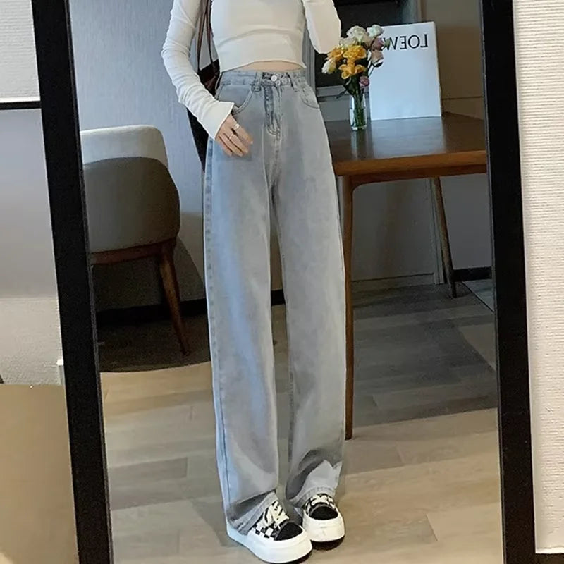 Women's High Waist Retro Wide Leg  Jeans