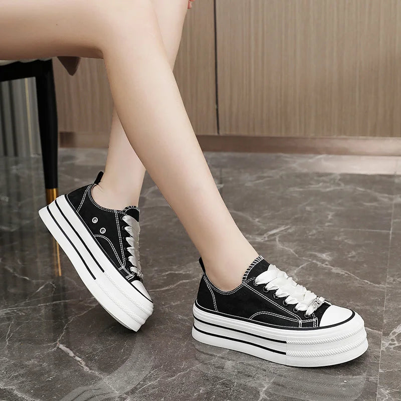 Womens Platform Canvas Shoes