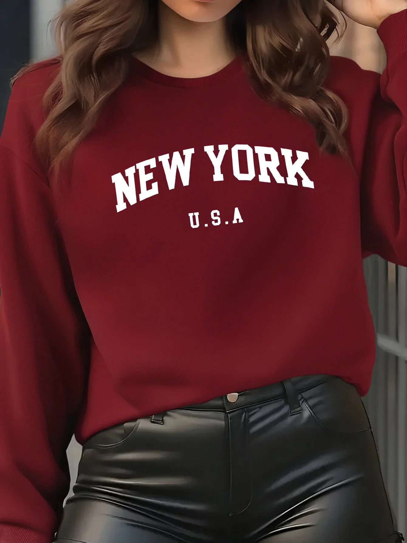 Women's Casual USA Print Pullover Sweatshirt