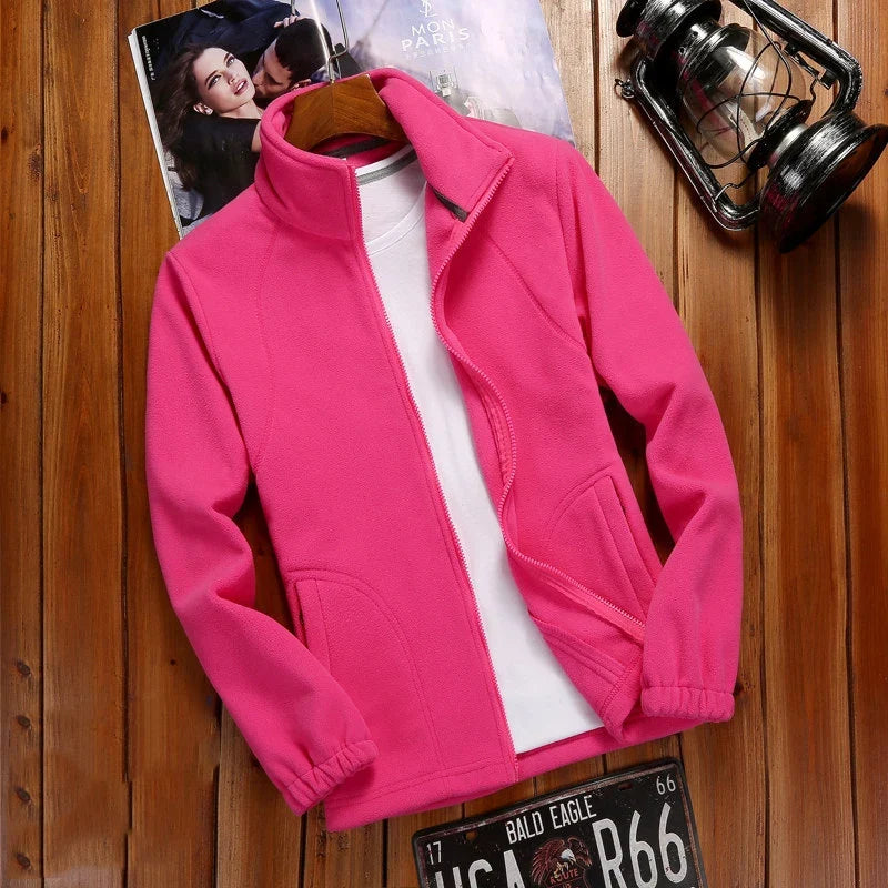 Women's Zipper Cardigan Shirt Warm Fleece Jacket Ladies