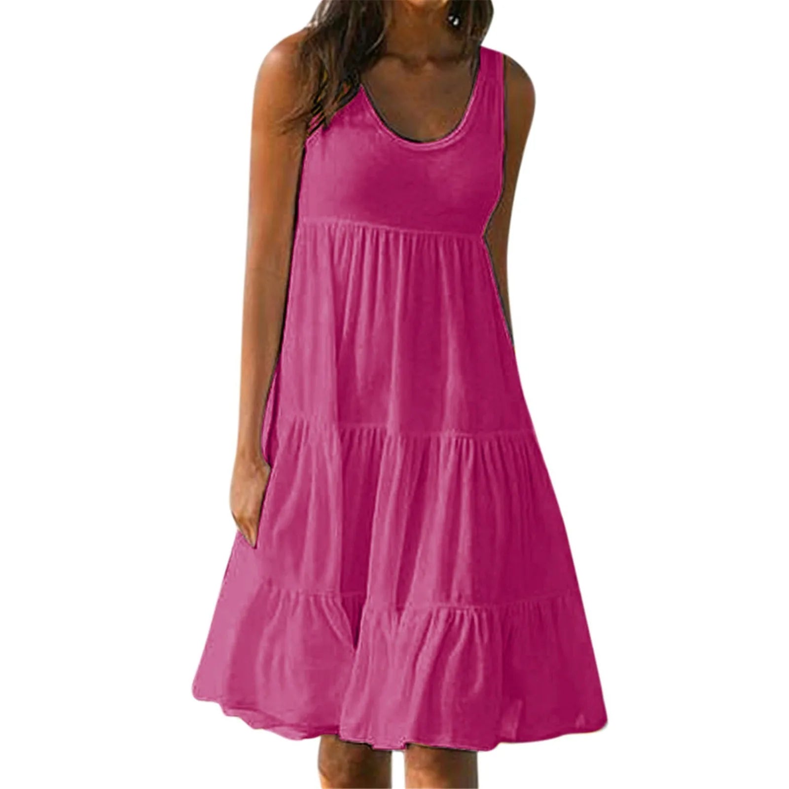 Women's Summer Pleated Midi Dress
