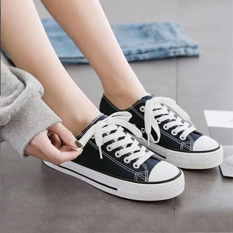 Women's Canvas Shoes Low-Top Flat Bottom