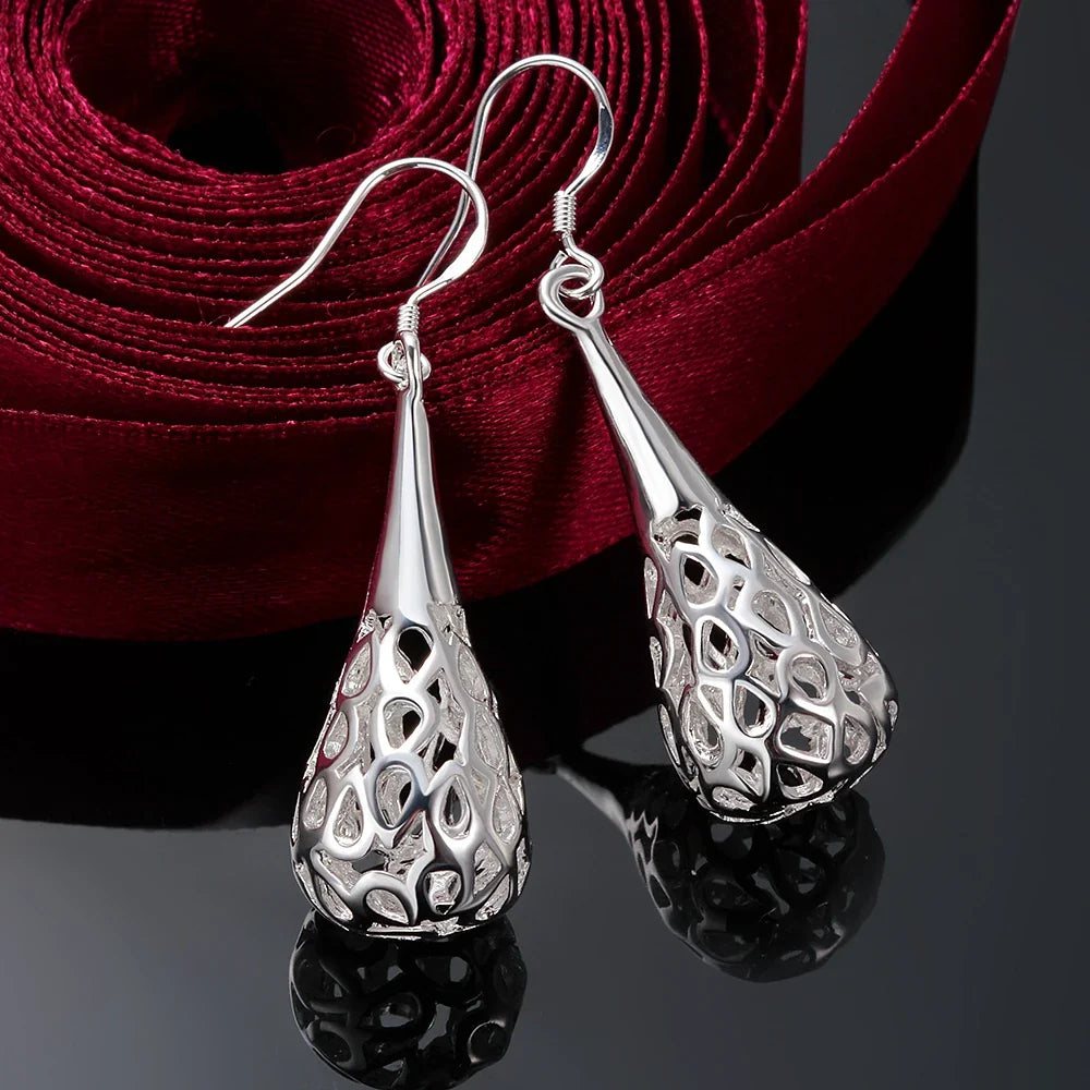 Sterling Silver Earrings Simple Round Circle Hoop Earrings for Woman