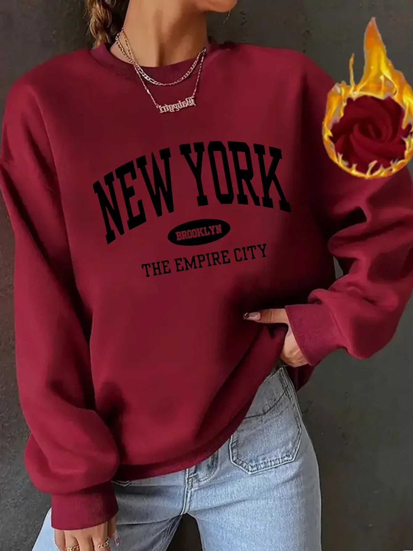 Women's Casual USA Print Pullover Sweatshirt