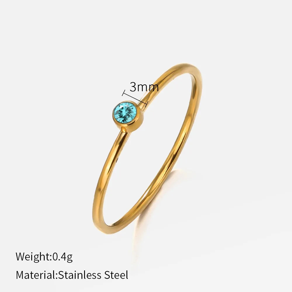 Stainless Steel Birthstone Rings for Women