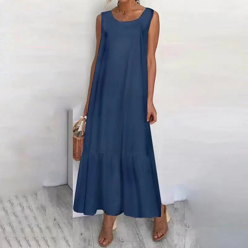 Women's Cotton Sleeveless Plus Size Dress