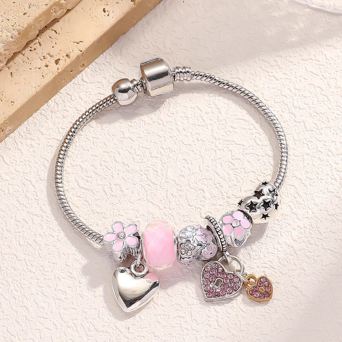 Women's Beaded Braclet Heart Shaped