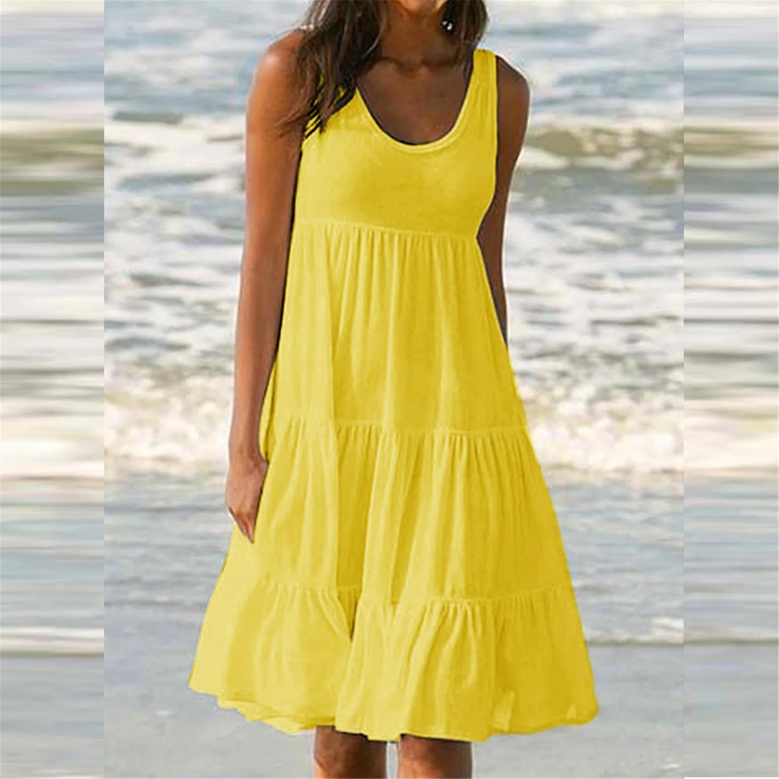 Women's Summer Pleated Midi Dress