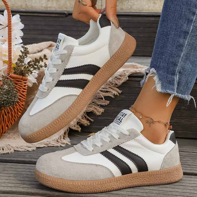 Women's Striped Breathable Sneakers