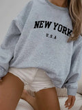 Women's Casual USA Print Pullover Sweatshirt