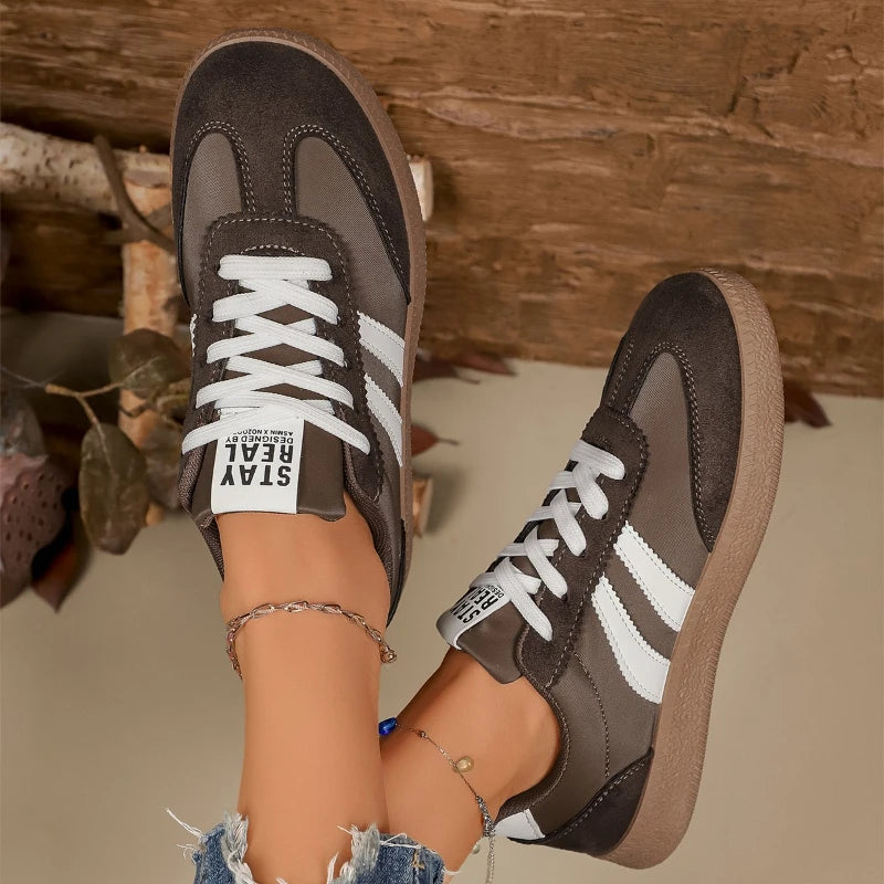 Women's Striped Breathable Sneakers