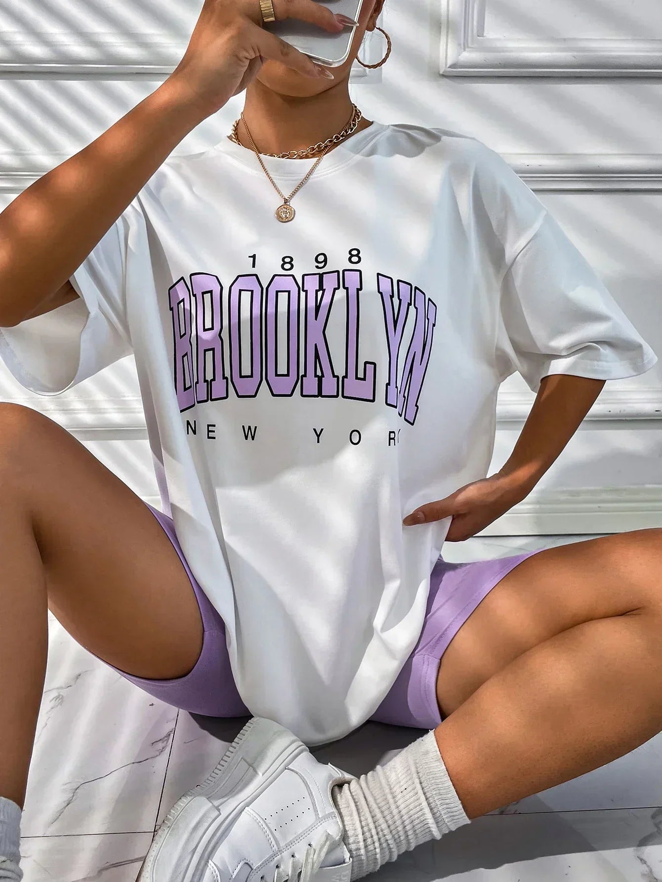 Vintage 1898 Brooklyn New York Womens T-Shirts Oversize