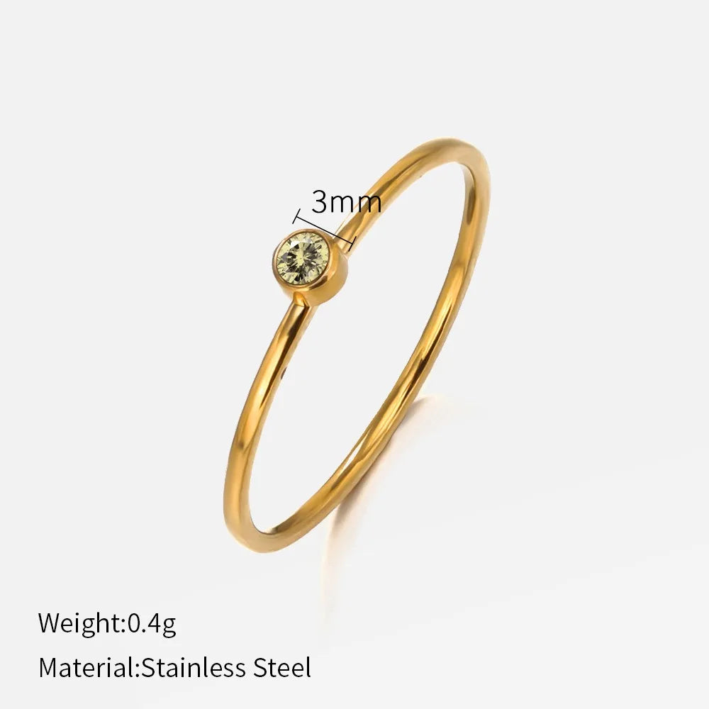 Stainless Steel Birthstone Rings for Women