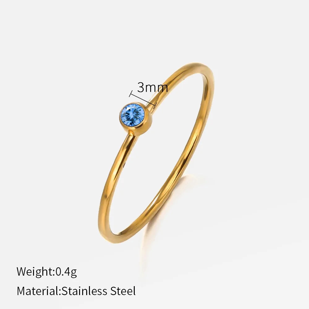 Stainless Steel Birthstone Rings for Women