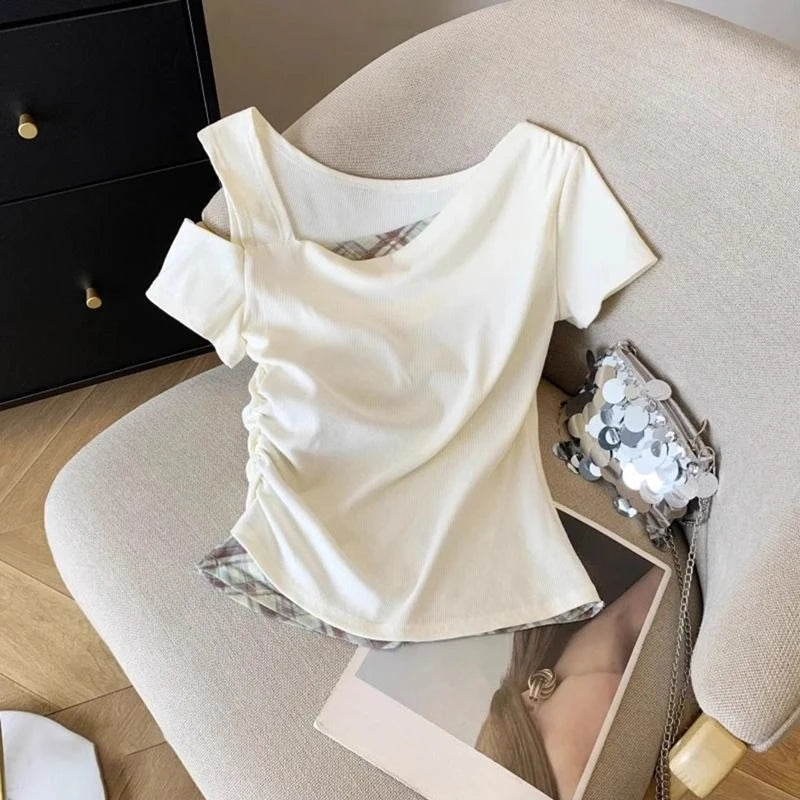 Girls Off Shoulder Two-Piece T-Shirt