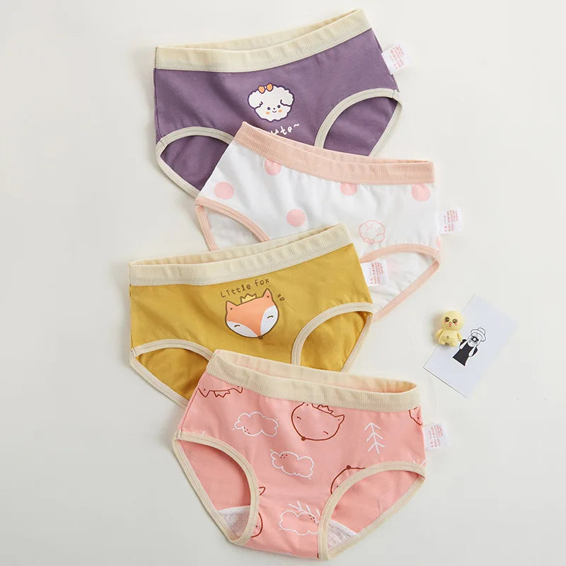 Girl's Cotton Underwear 4Pcs/lot