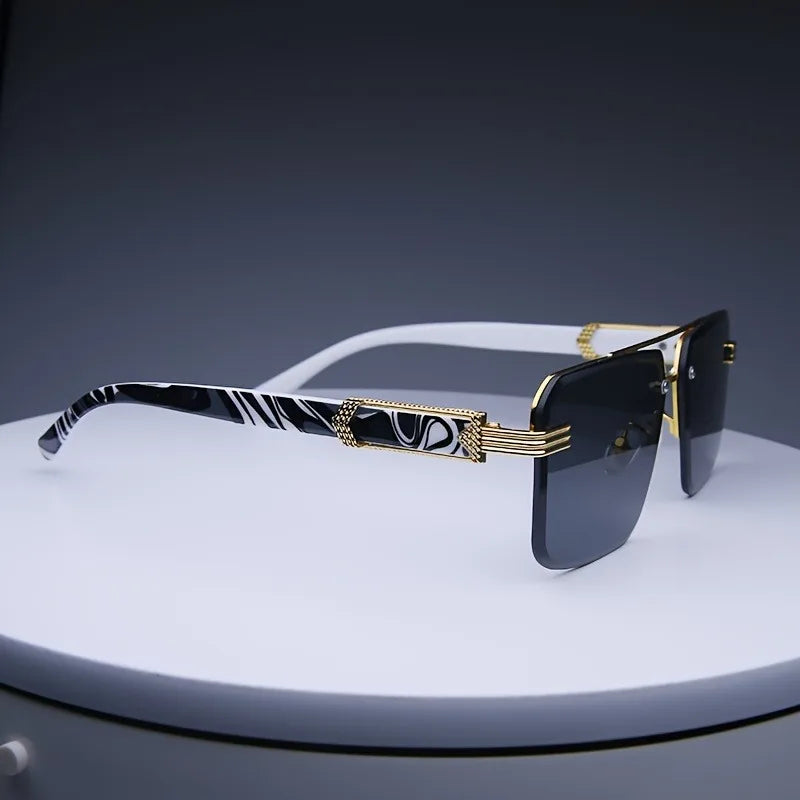 Men and  Women Rimless Sunglasses Square Frameless