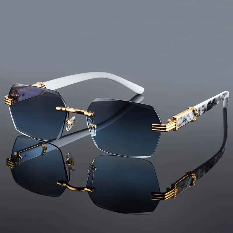 Men and  Women Rimless Sunglasses Square Frameless