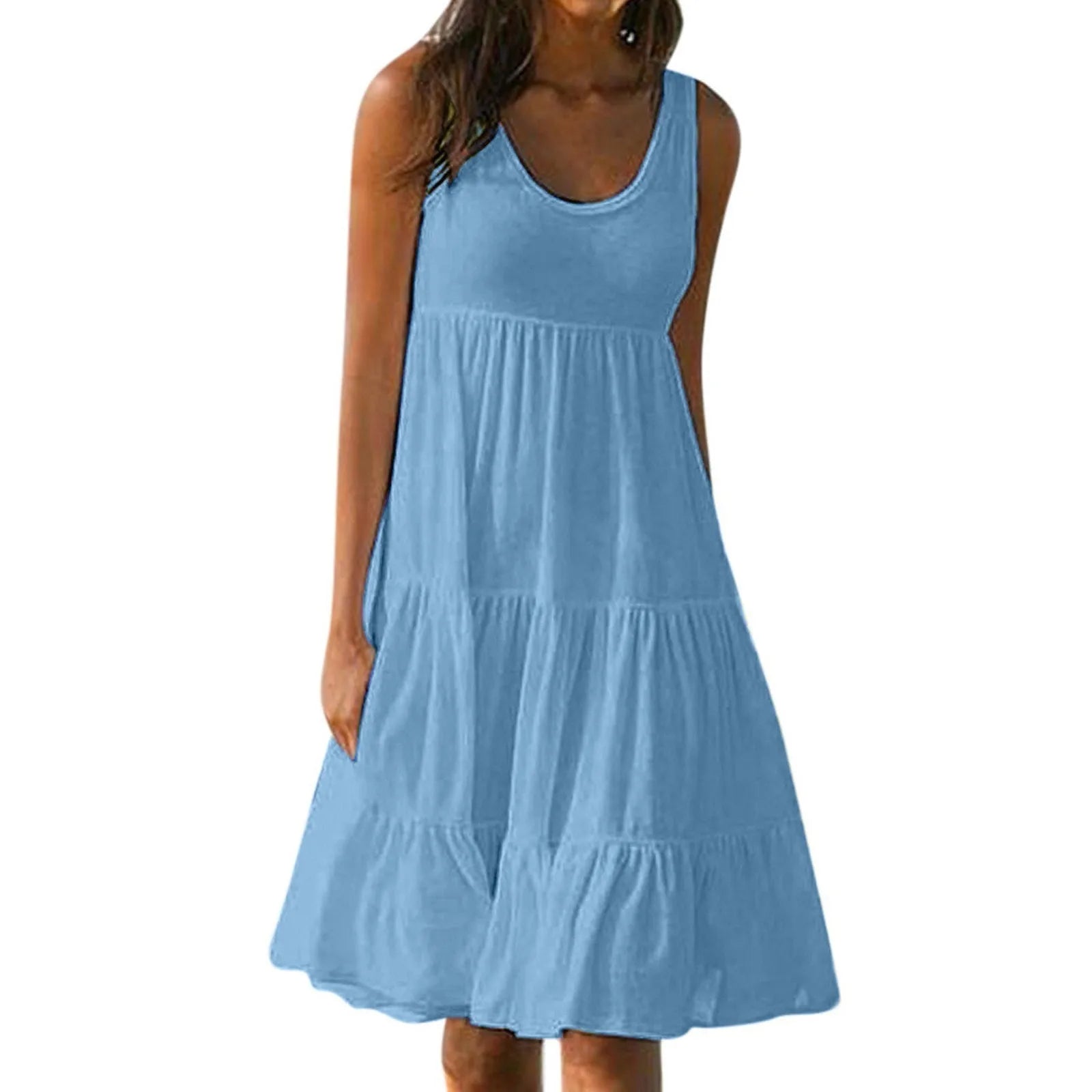 Women's Summer Pleated Midi Dress