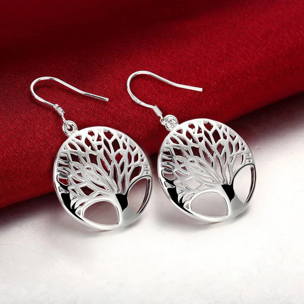 Sterling Silver Earrings Simple Round Circle Hoop Earrings for Woman