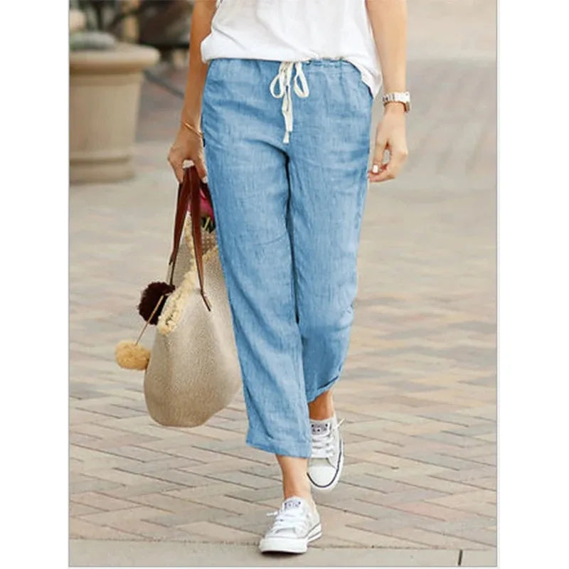 Women's Drawstring Elastic Waist Casual Pants