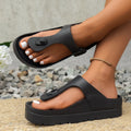 Platform Sandels with a Buckle Top
