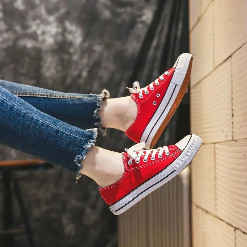 Women's Canvas Shoes Low-Top Flat Bottom