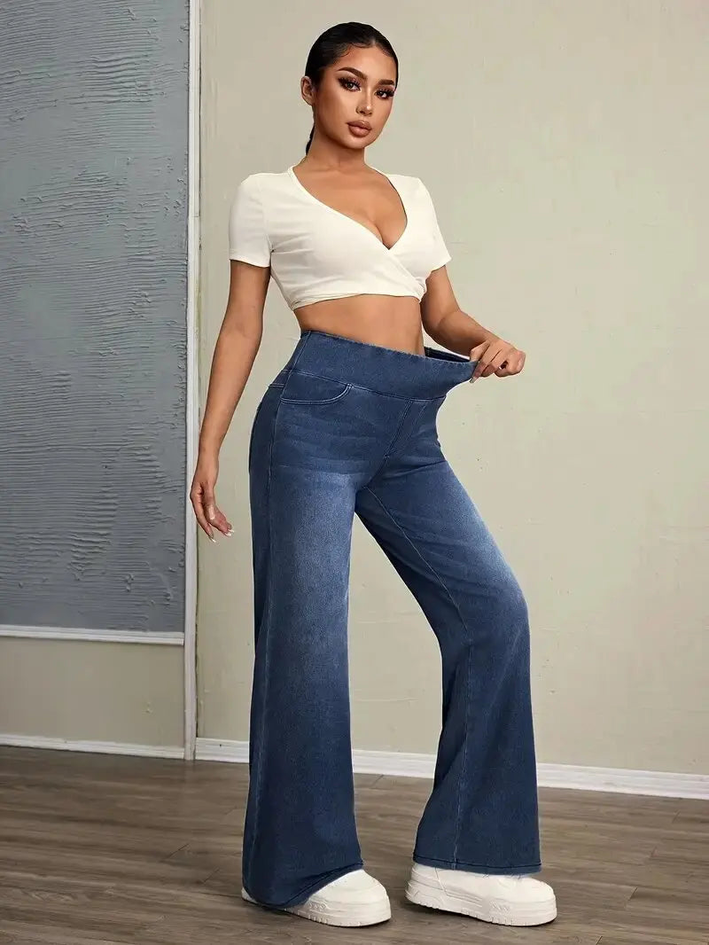 Women's Elastic High Waist Stretch Pants