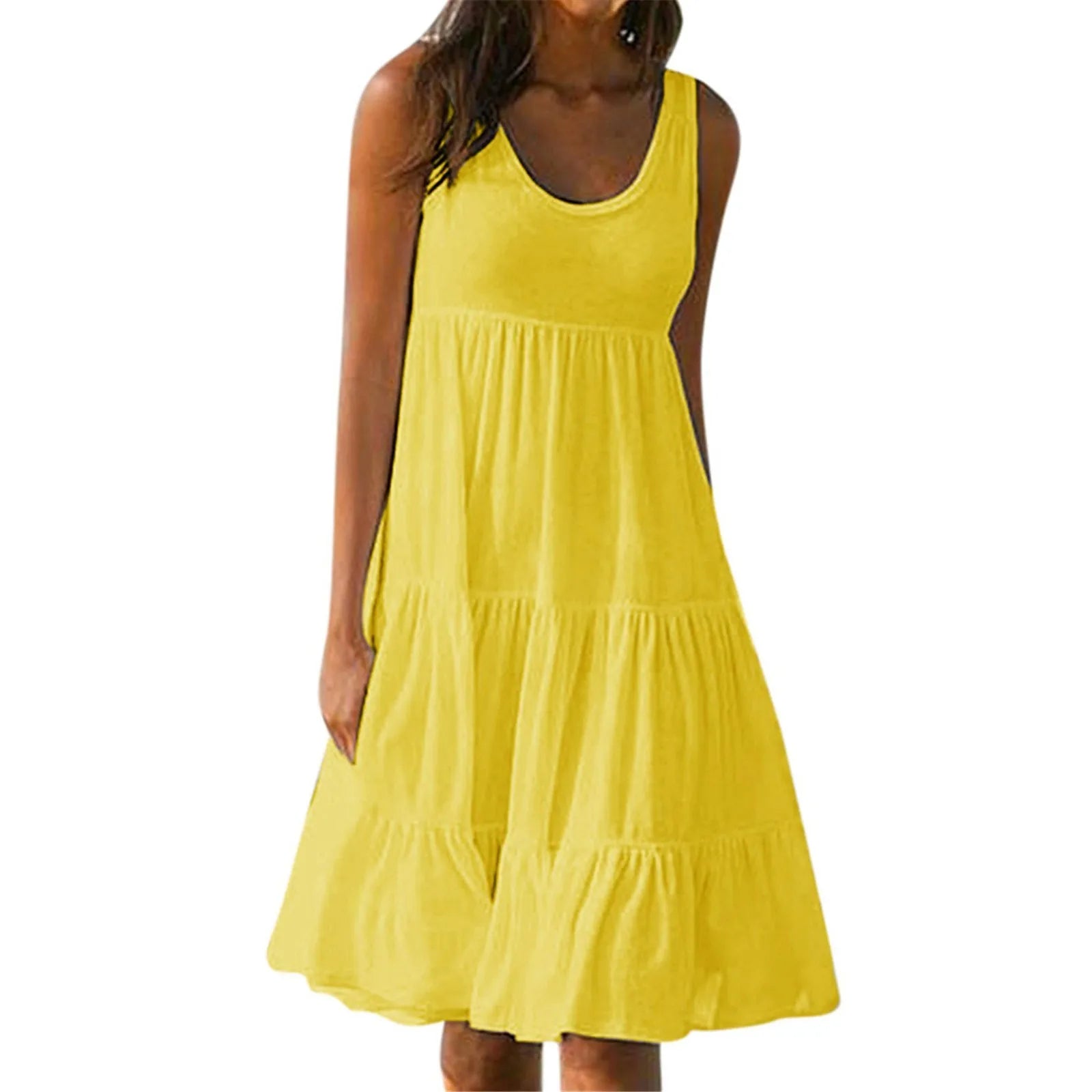 Women's Summer Pleated Midi Dress