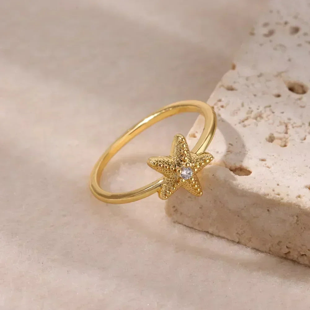 Stainless Steel Flower Open Rings For Women