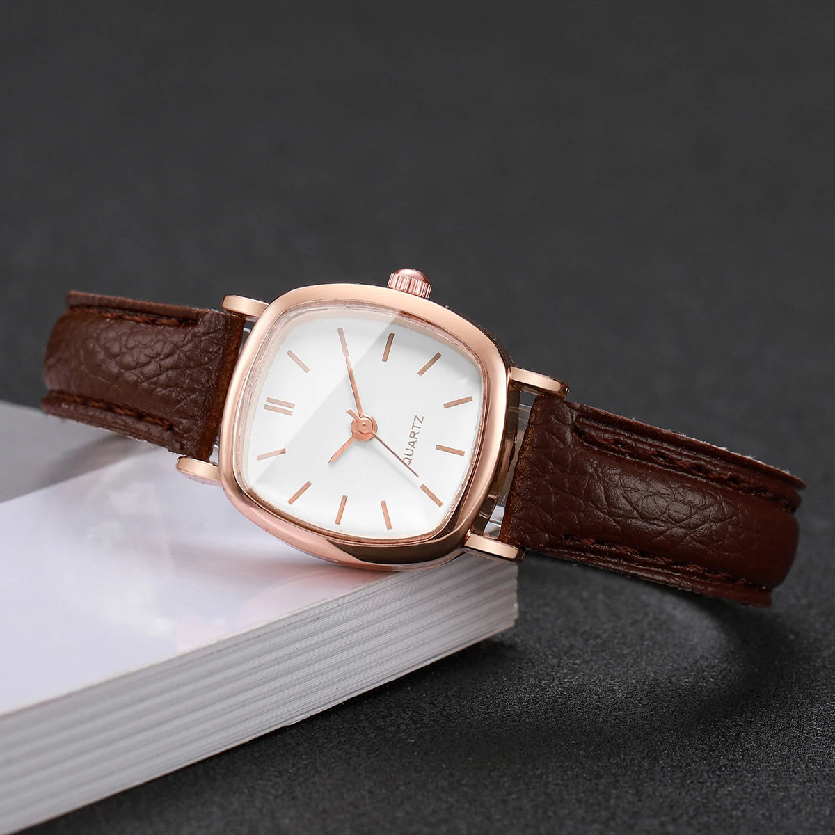 Women's Small Dial Quartz Watch Leather Band