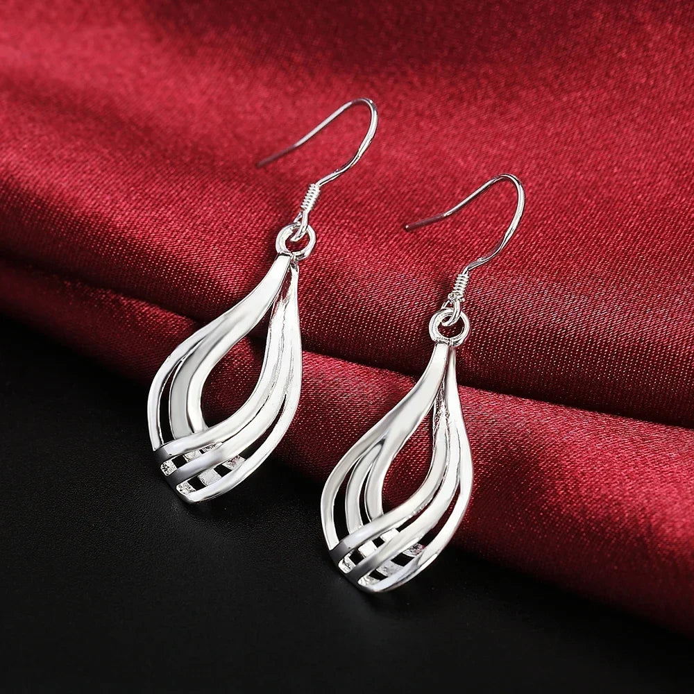 925 Sterling Silver Earrings Simple Round Circle Hoop Earrings for Woman