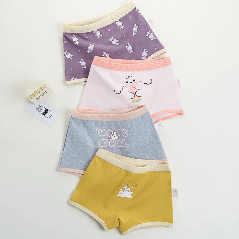 Girl's Cotton Underwear 4Pcs/lot