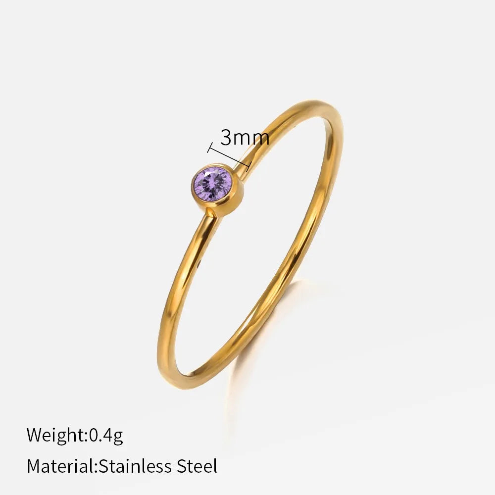 Stainless Steel Birthstone Rings for Women