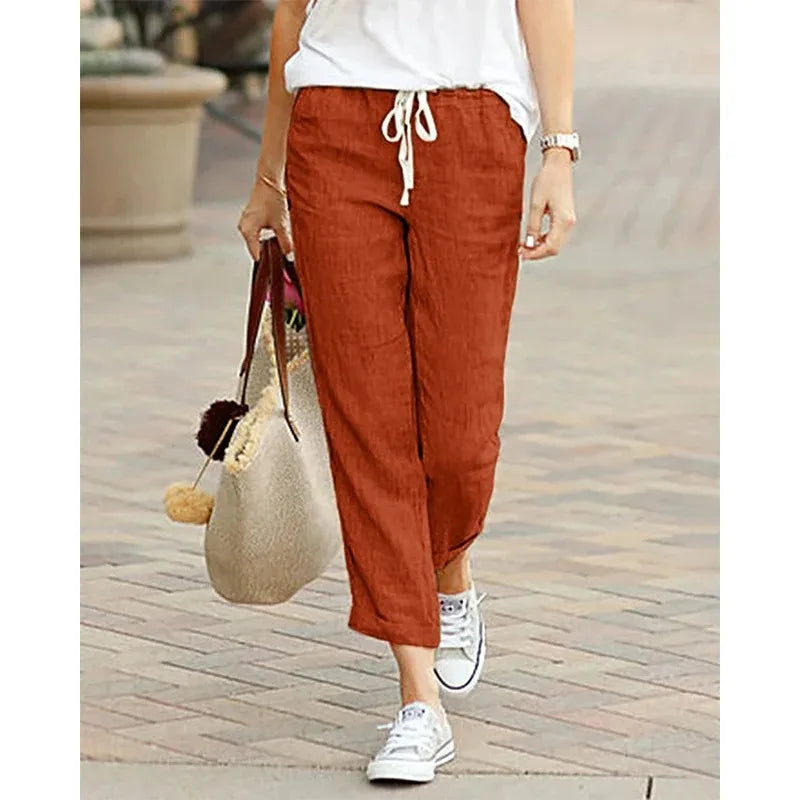 Women's Drawstring Elastic Waist Casual Pants