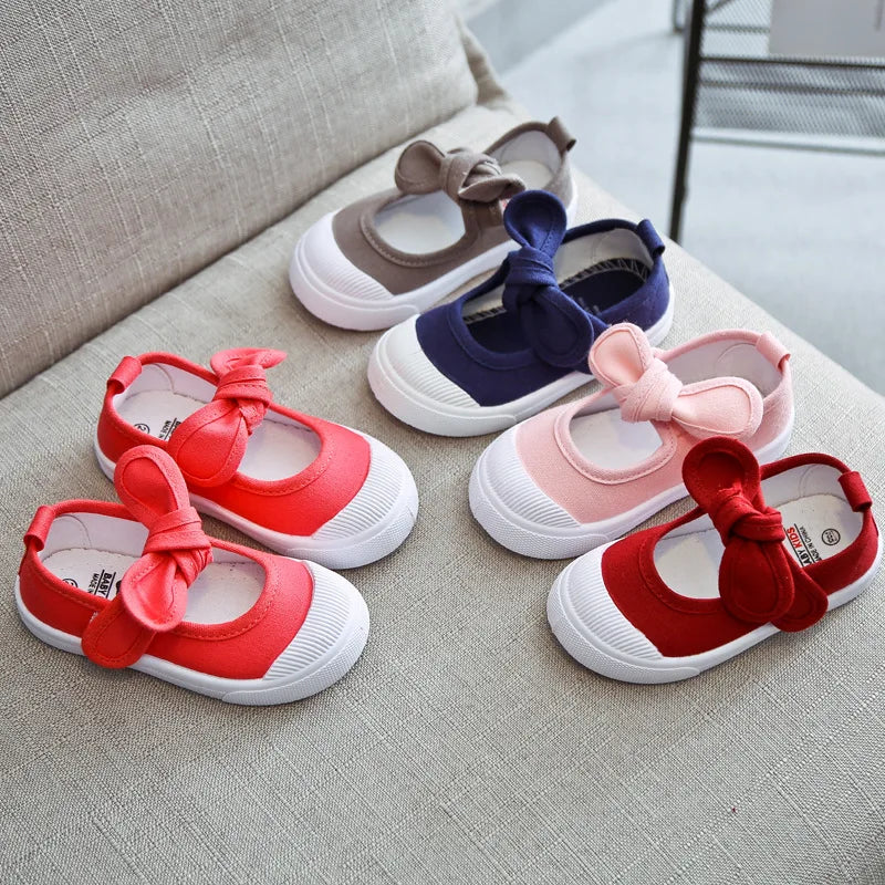Girls Canvas Shoes Fashion Bowknot