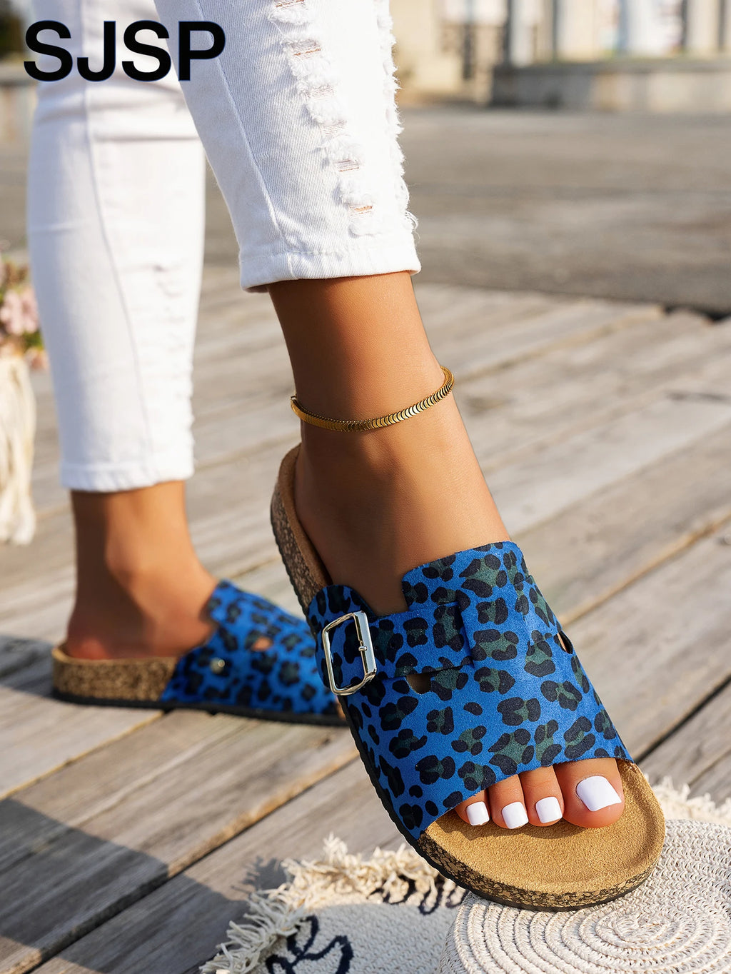 Women's Animal Print Adjustable Buckle Straps Sandal