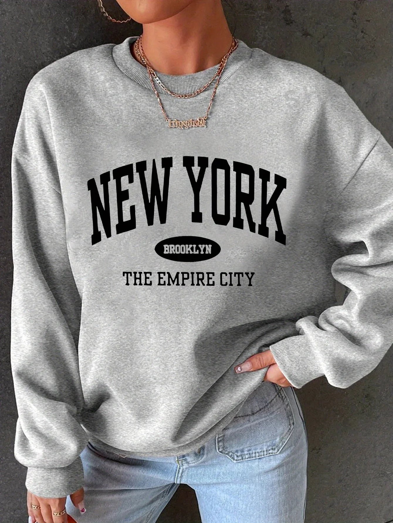Women's Casual USA Print Pullover Sweatshirt