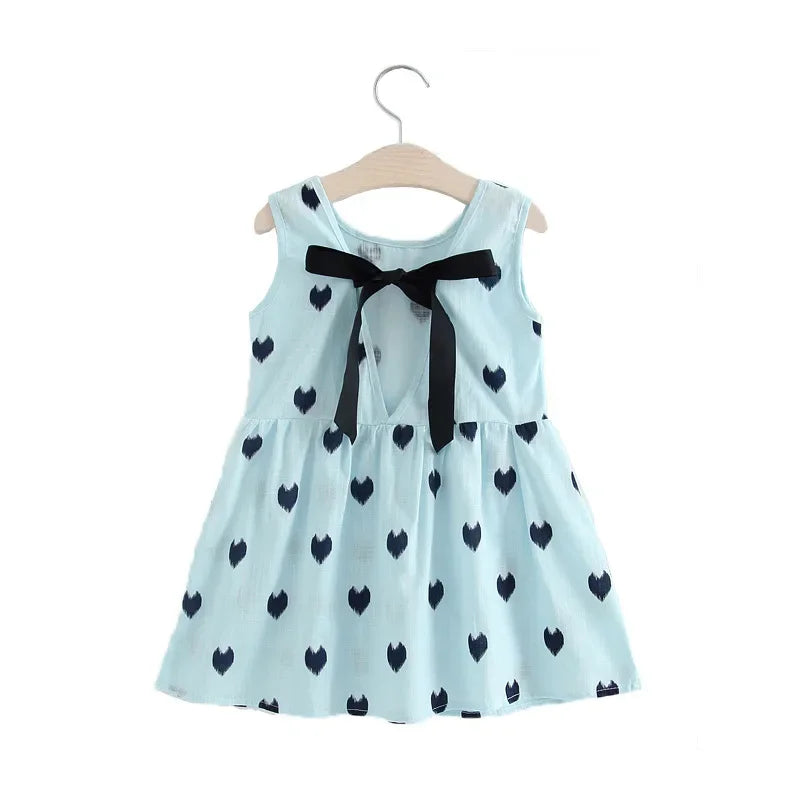 Baby Girls Sleeveless Flower Print Dresses