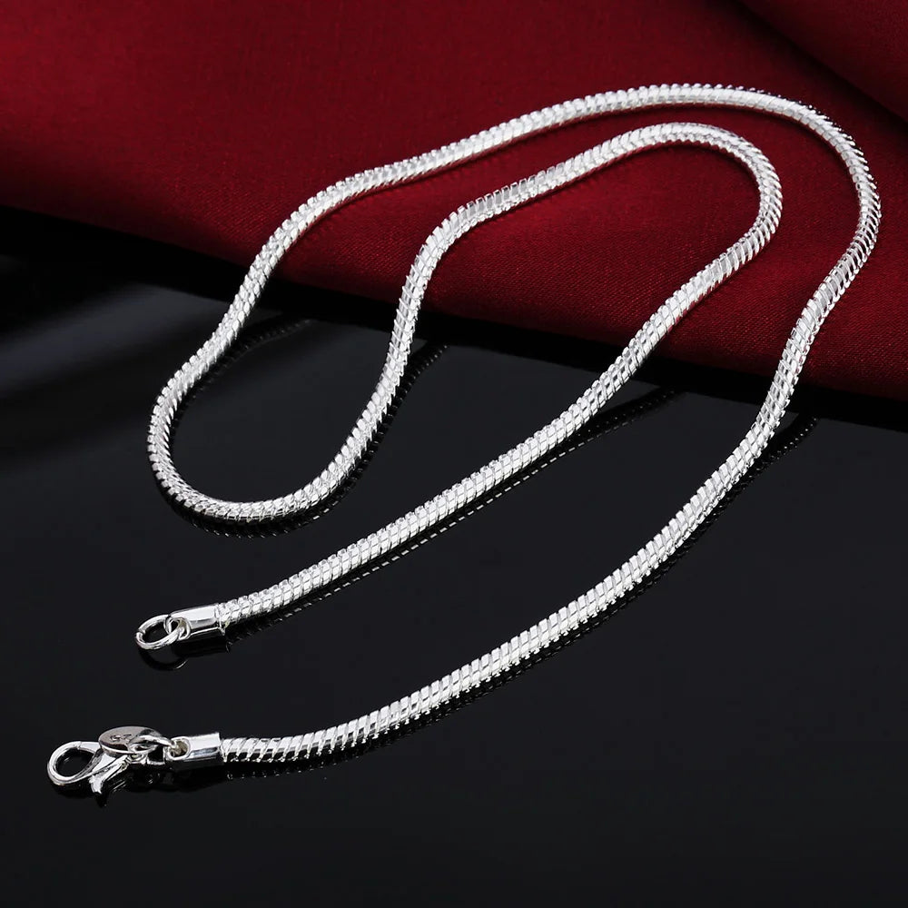 40-75cm Sterling Silver 1MM/2MM/3MM Chain Necklace