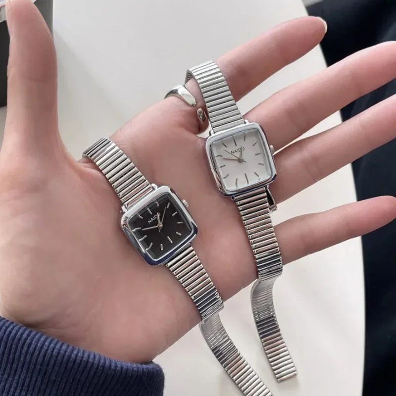 Ladies Watches Small Dial Adjustable Stainless Steel Strap Wristwatches