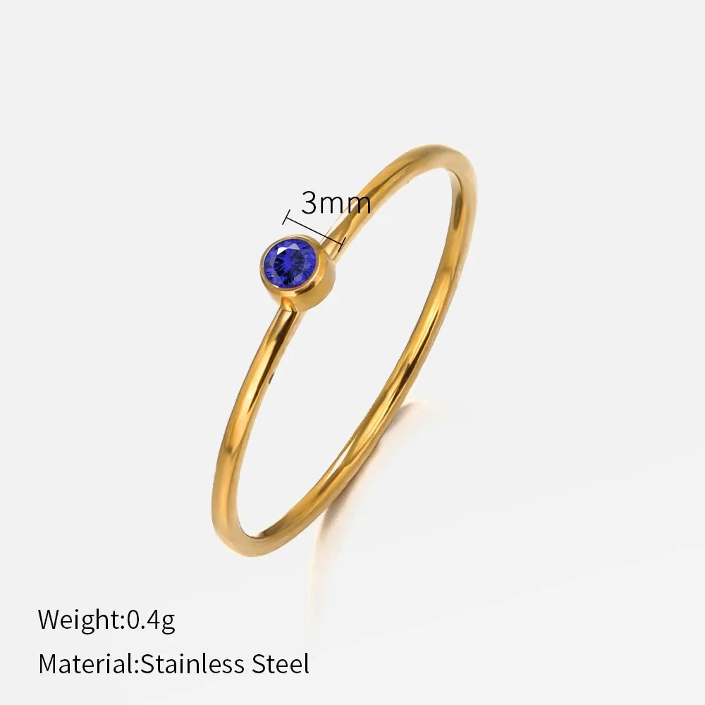 Stainless Steel Birthstone Rings for Women